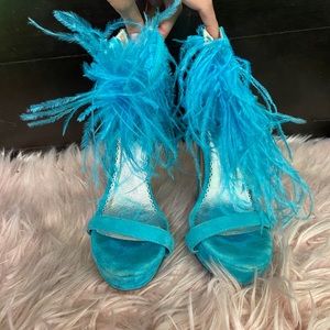 Bebe fringe heel ocean blue